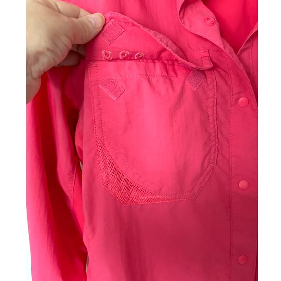 Columbia Wms Medium Omni Freeze PFG Pink Coral LS Outdoor Activity Shirt Hiking - Picture 4 of 11